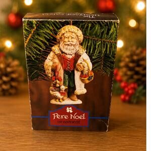 Vintage Midwest Importers Pere Noel Resin Ornament NOS Christmas Collectible